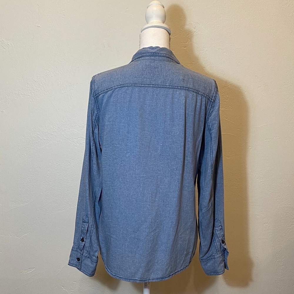 Sandra Ingrish Chambray Tie Front Button Down - image 2